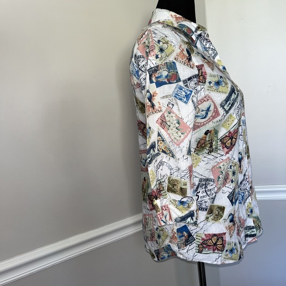 Chico's No-Iron Linen Top Womens Size 0 (US S) - Picture 3 of 10